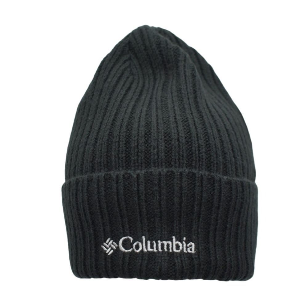 Columbia Watch Cap Beanie Winter Knit Hat Warm Unisex OSFM Black 100% Acrylic